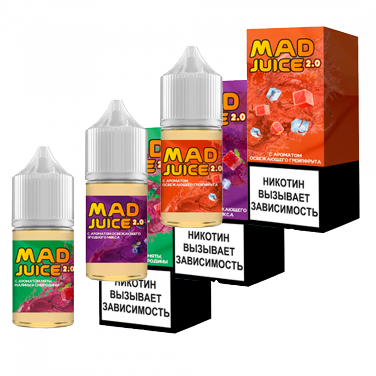 (М) Жидкость Mad juice 2.0 Salt - Прохладный Виноград и Малина 30 мл (20 мг)