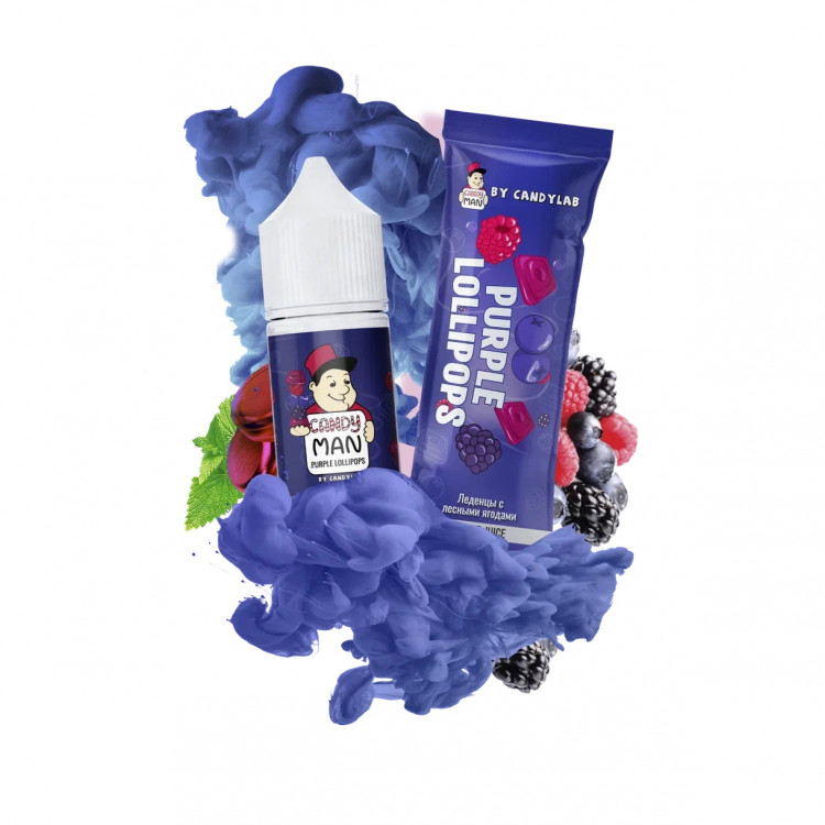 Жидкость CANDYMAN Salt - Purply lolipops (леденцы с лесными ягодами) 30 мл (20 мг)