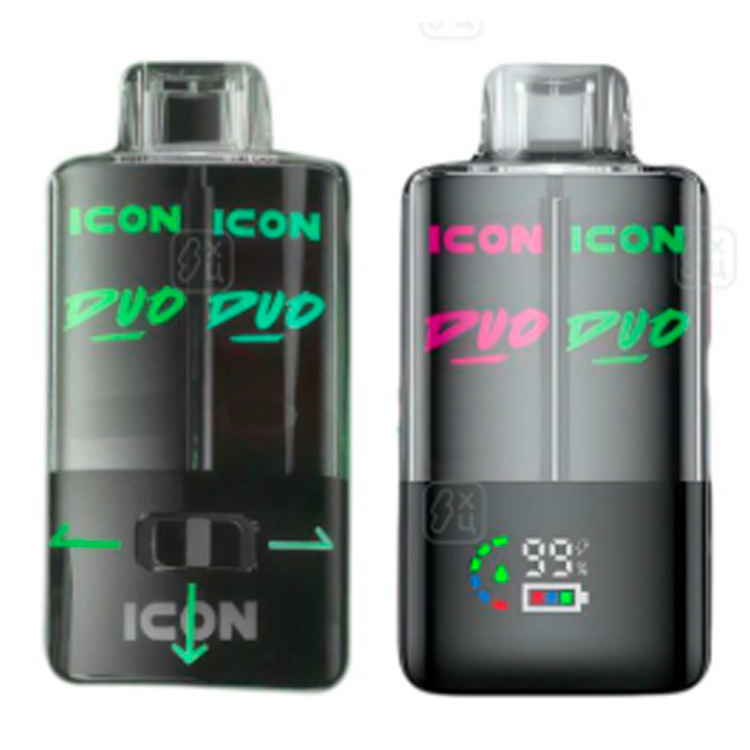 Одноразовая электронная сигарета ICON DUO 20000 - Энергетик лёд х Киви лёд