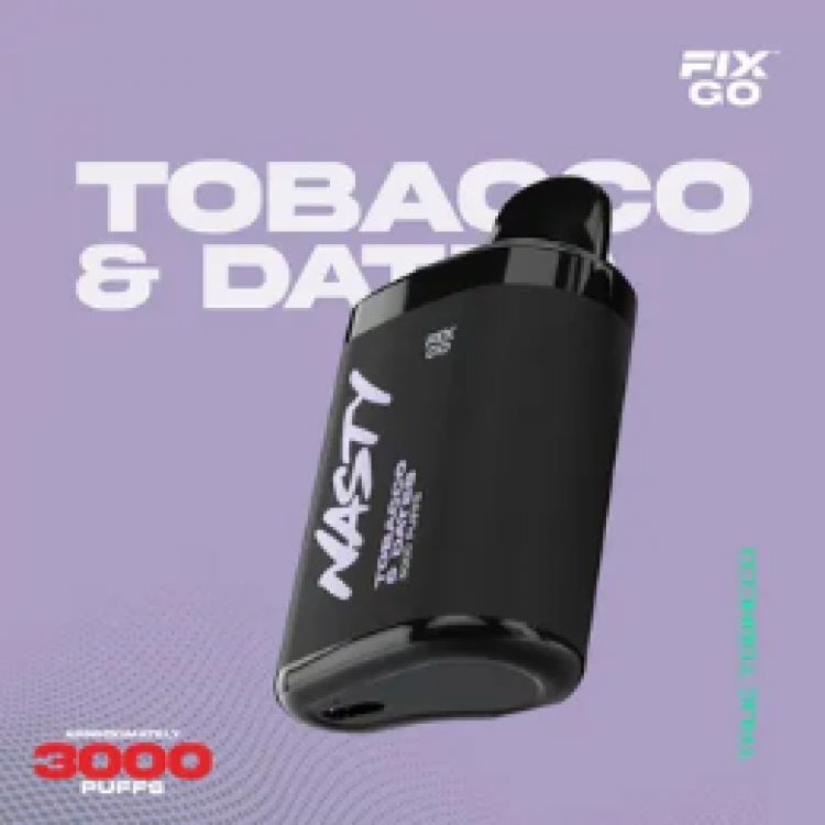 Одноразовая электронная сигарета Nasty Fix & Go (3000) - Tobacco & Dates (Сливочный табак)